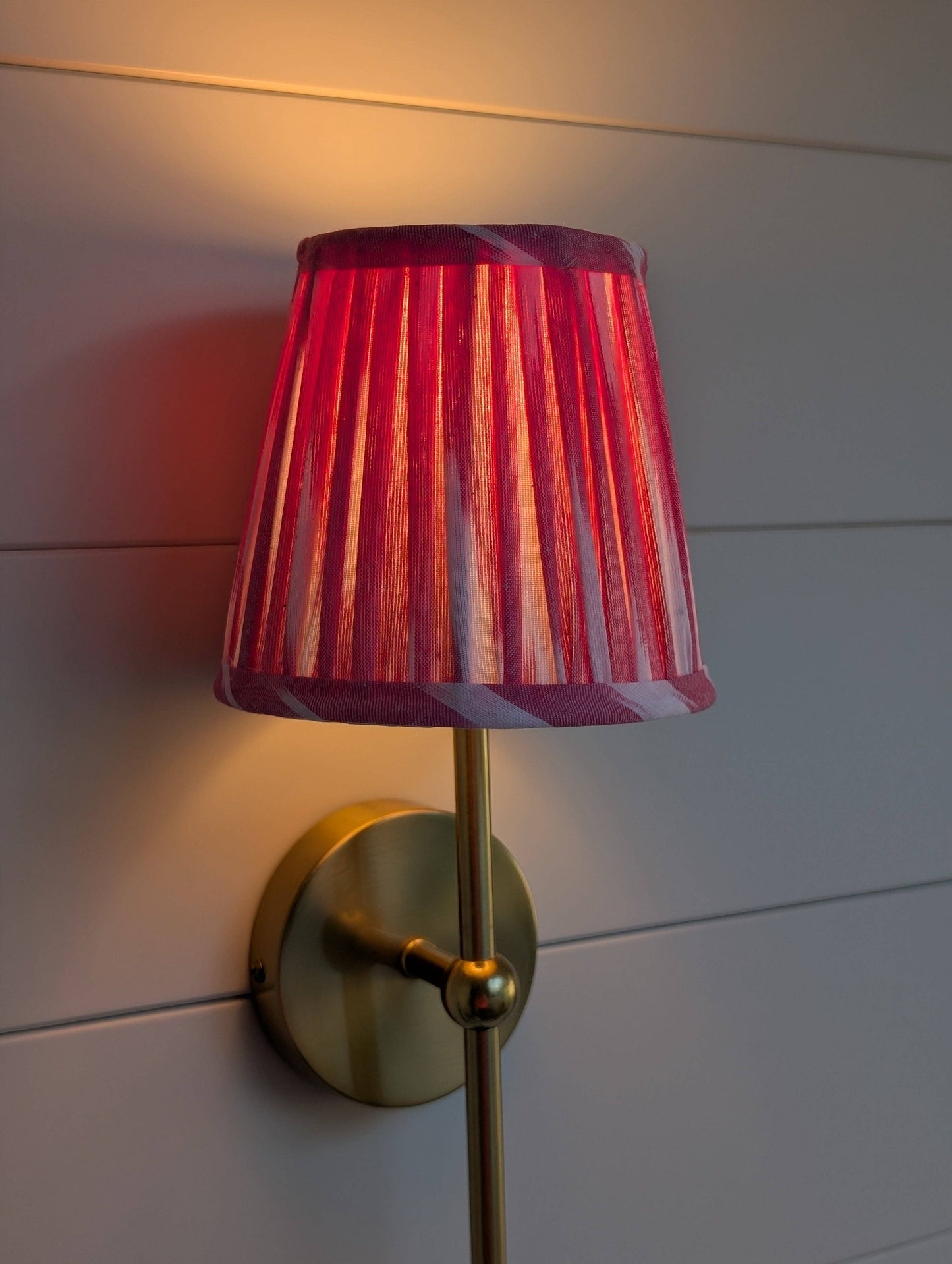 Abat-jour plissé Ikat rose