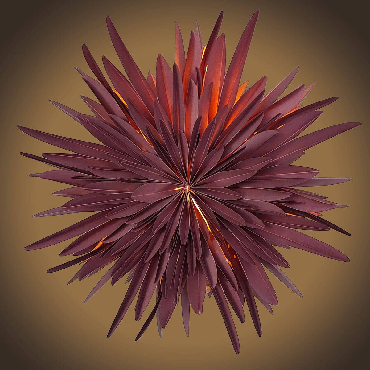 Stella-Dalia, fleur en papier parchemin bordeaux 40 cm