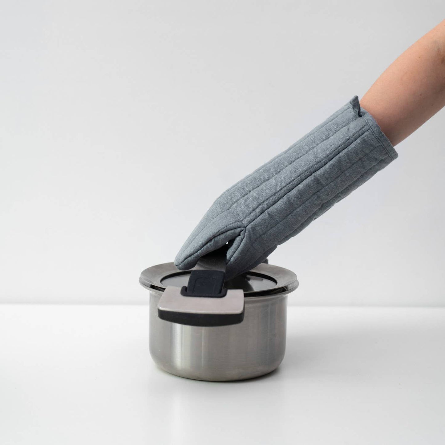 Gant de cuisine en lin Gris bleuté
