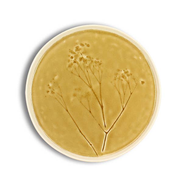 Assiette à dessert en grès Flé – 20 cm – Jaune soleil