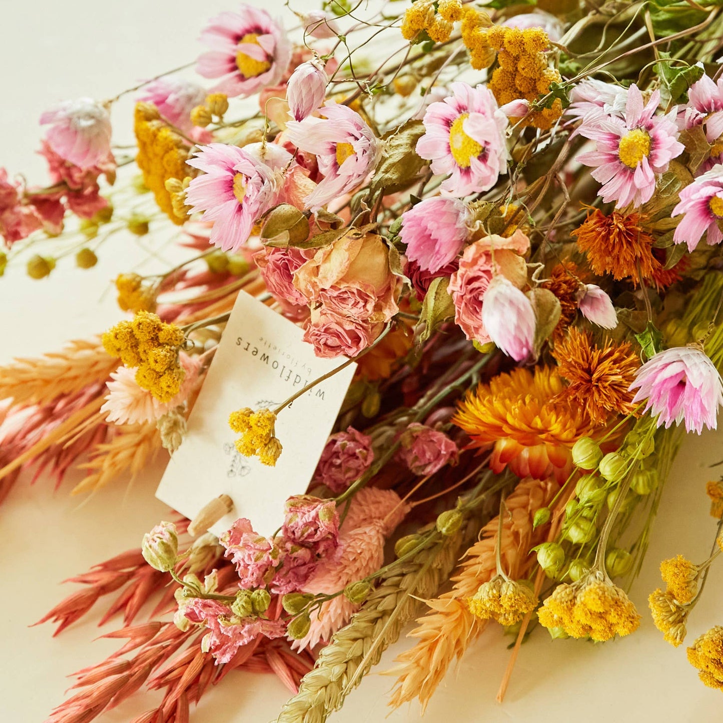 Fleurs séchées - Bouquet champêtre ensoleillé