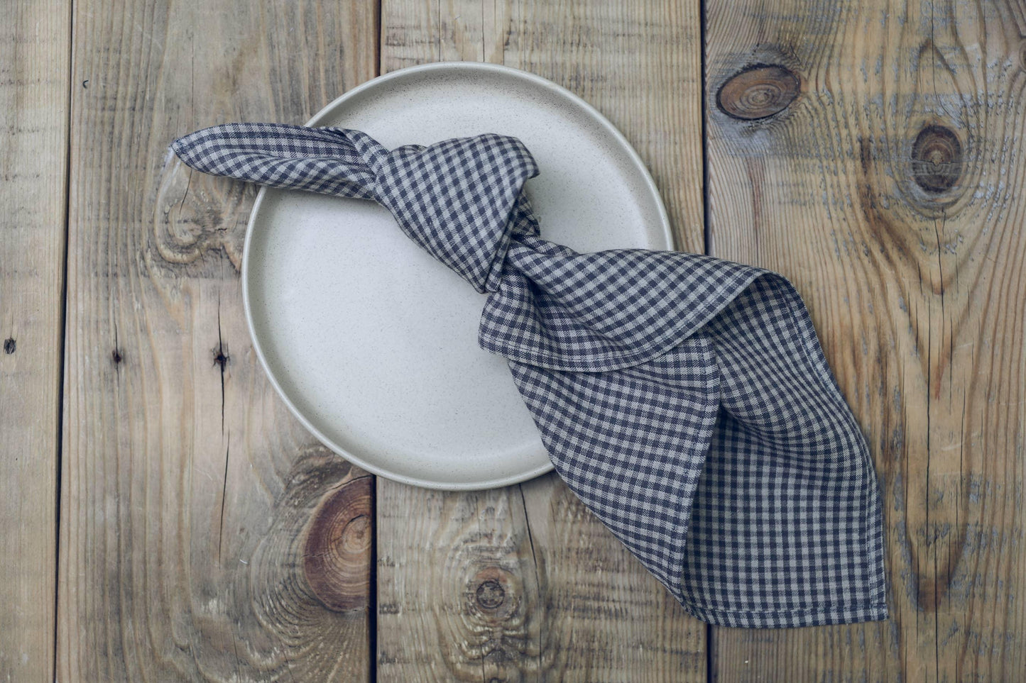Serviette de table en lin à carreaux vichy lot de 2