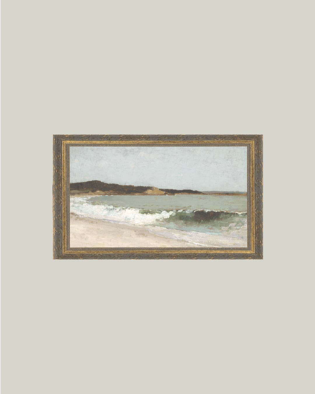Art ancien encadré de paysage de plage