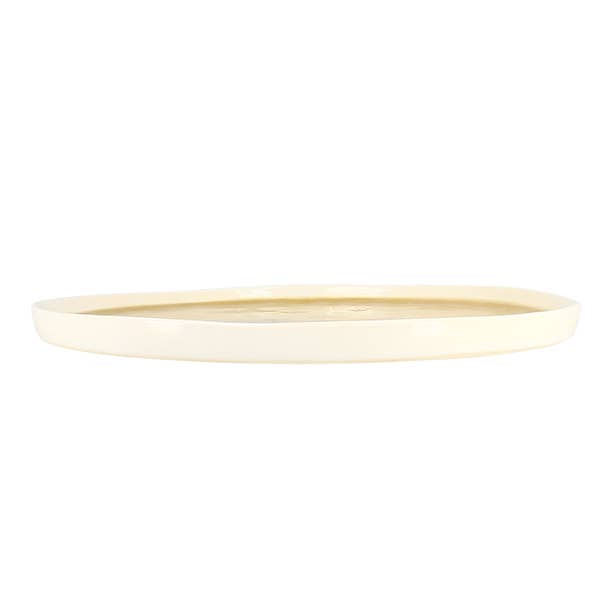 Assiette plate 26cm jaune en grès FLÉ