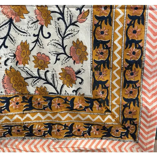 Nappes traditionnelles rectangulaires au Block Print
