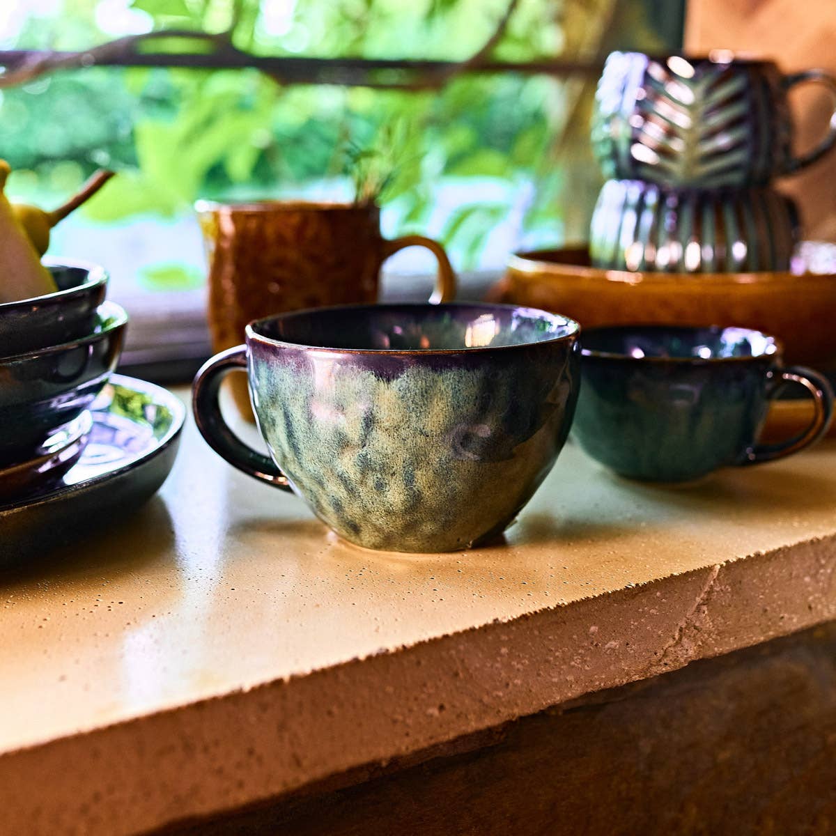 Tasse en grès vert profond – 37 cl