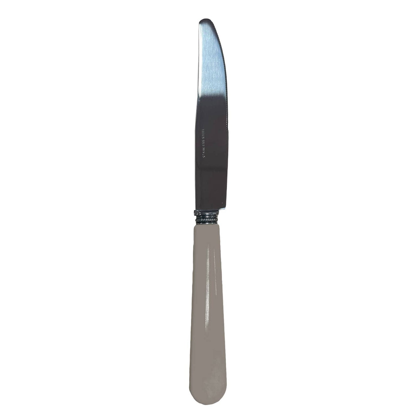 Couteau de table en inox avec manche ABS, design intemporel et compatible lave-vaisselle, manche terre d'ombre, taupe