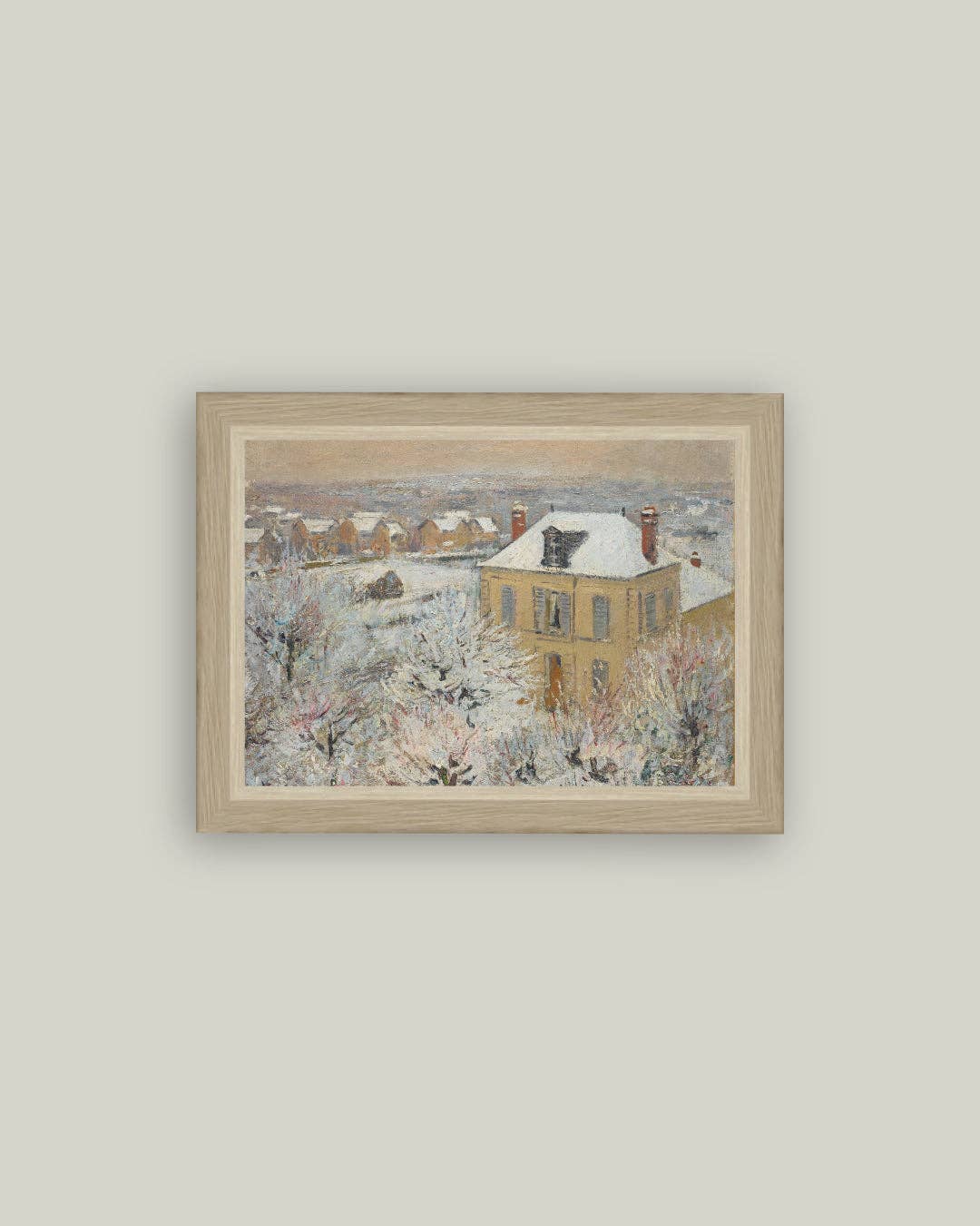 Reproduction d’art Paysage de campagne d’après Gustave Loiseau (1911), toile encadrée dorée, format 15×10 cm, scène impressionniste douce Madame Beaumont.