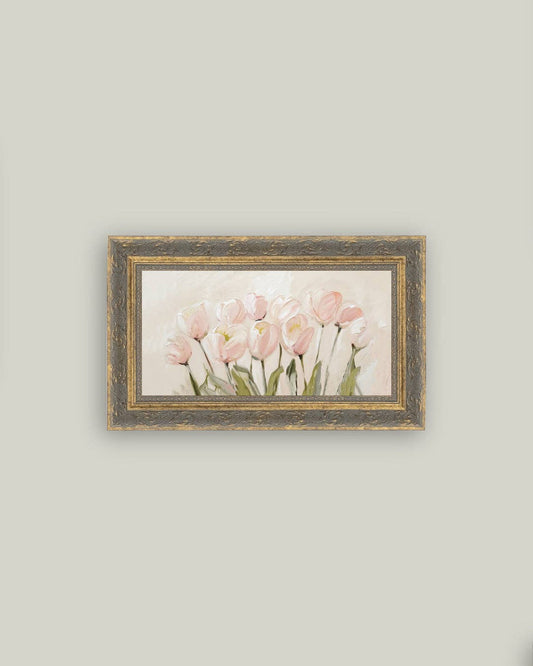 Impression sur toile - Tulipes roses 12x7