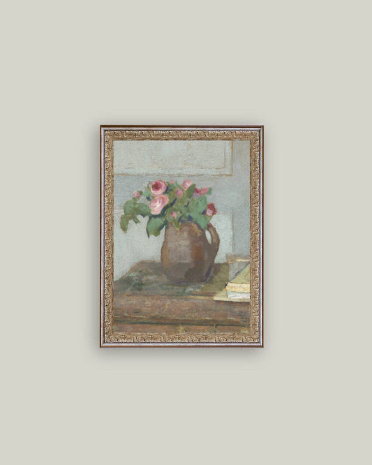 Impression sur toile encadrée “Roses sur la Table”