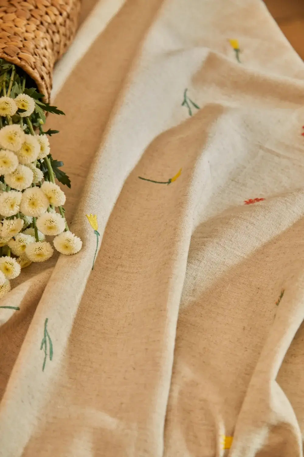 Nappe écru motifs Printaniers
