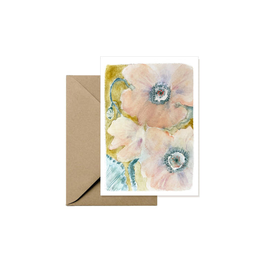Mini carte illustrée coquelicots – papeterie florale