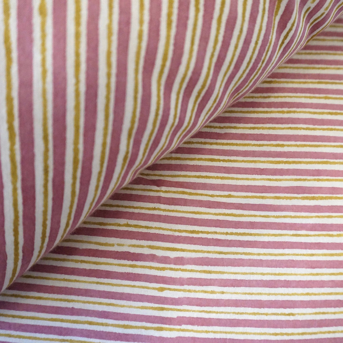 Jeté de lit violet block print reversible