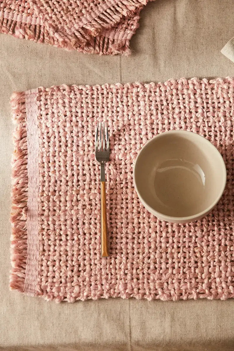 Set de table en jute rose