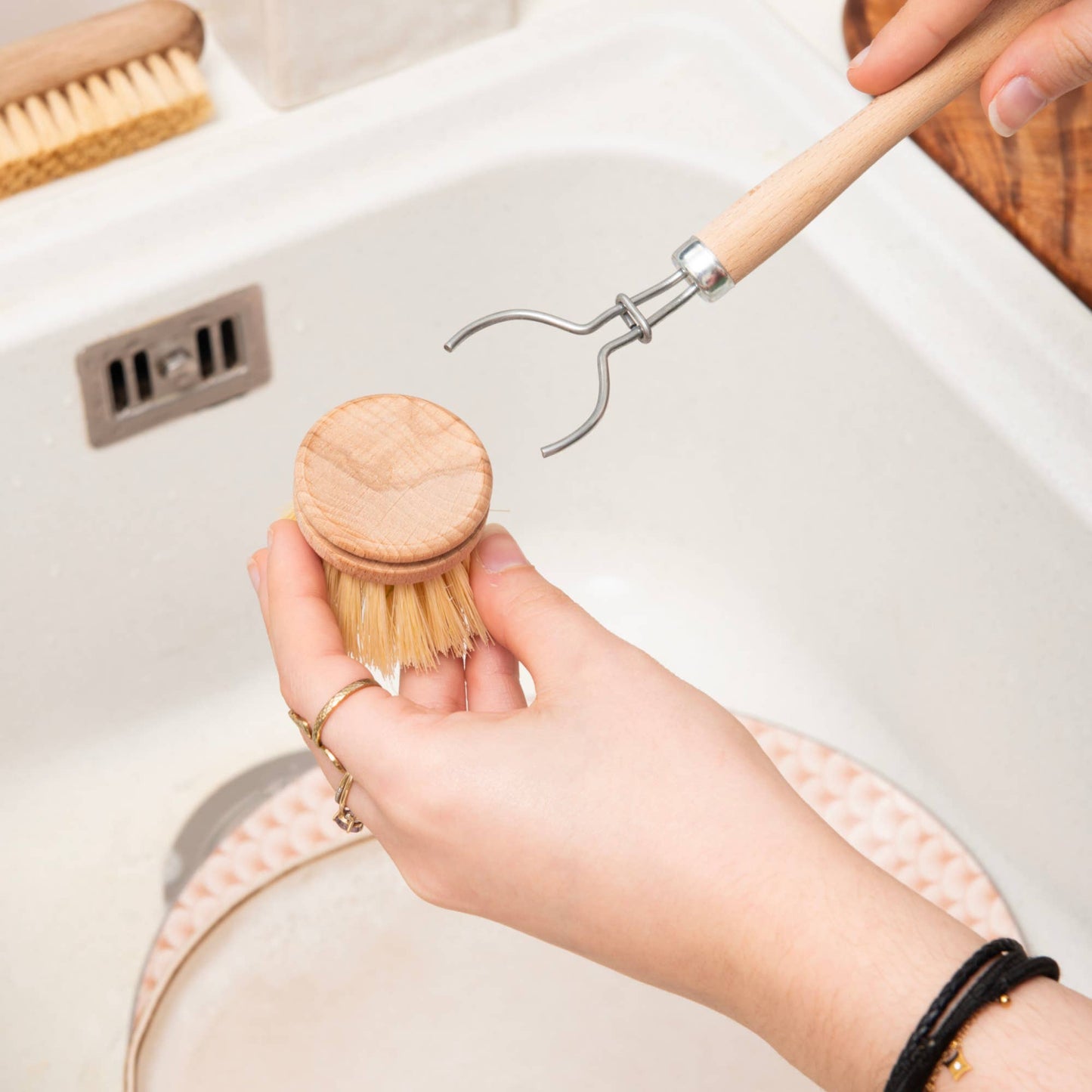 Brosse vaisselle avec tête amovible