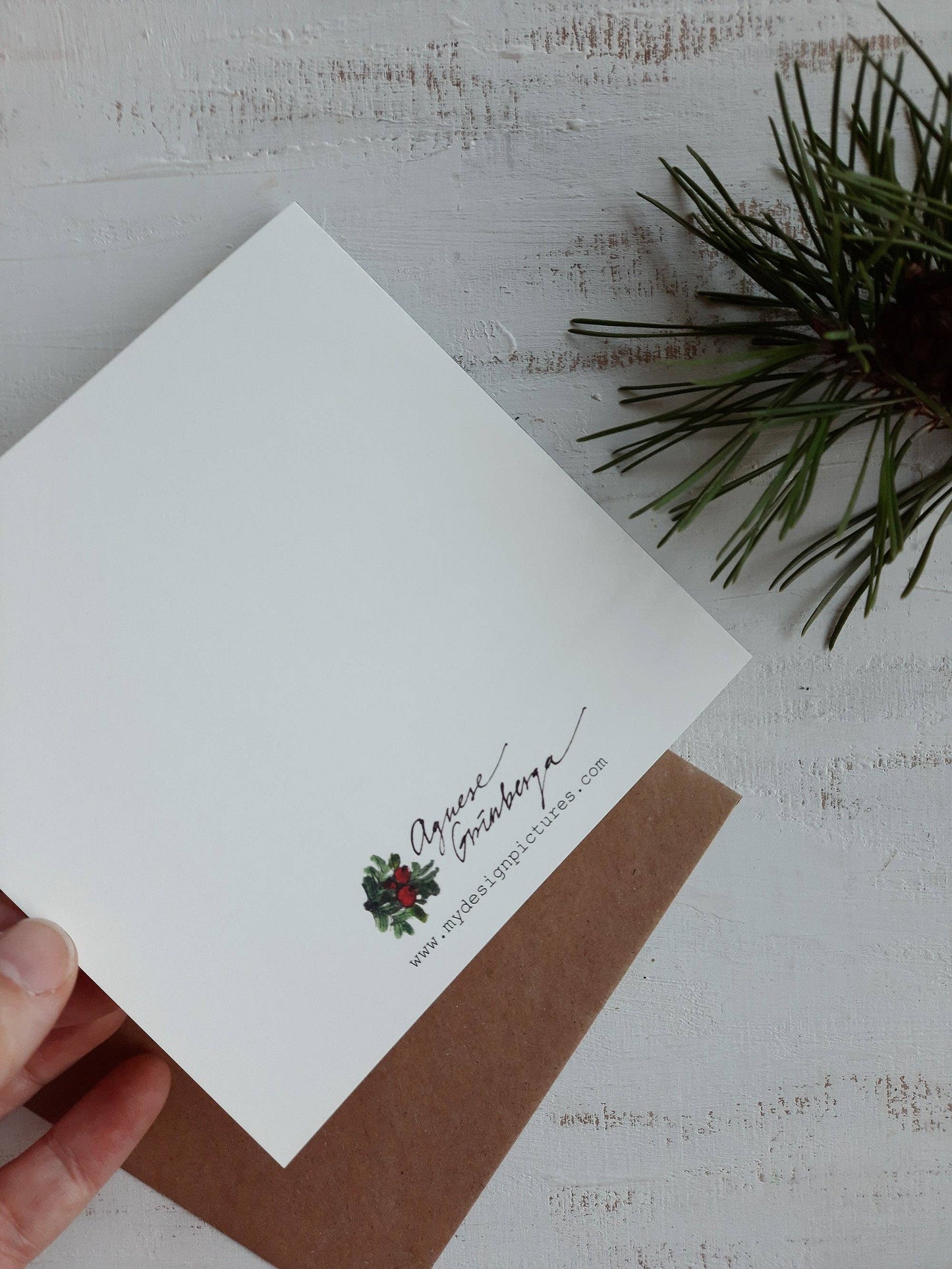 Carte “Lapin sous la Nuit d’Hiver” – Aquarelle