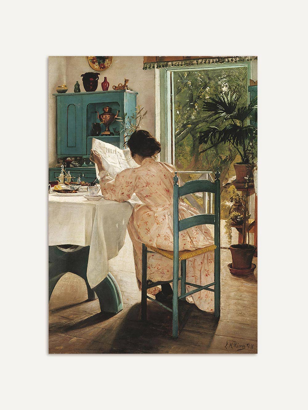 Portrait d'art vintage - Au petit déjeuner