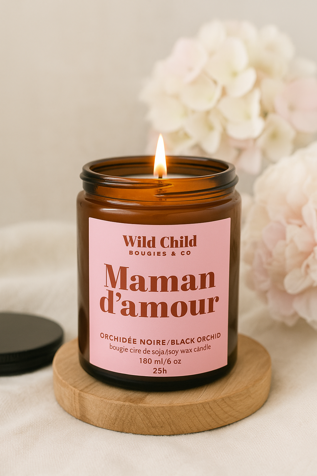 Bougie Maman d’Amour | Fleur de Coton |  25h de combustion