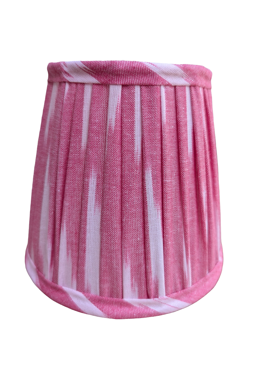 Abat-jour plissé Ikat rose