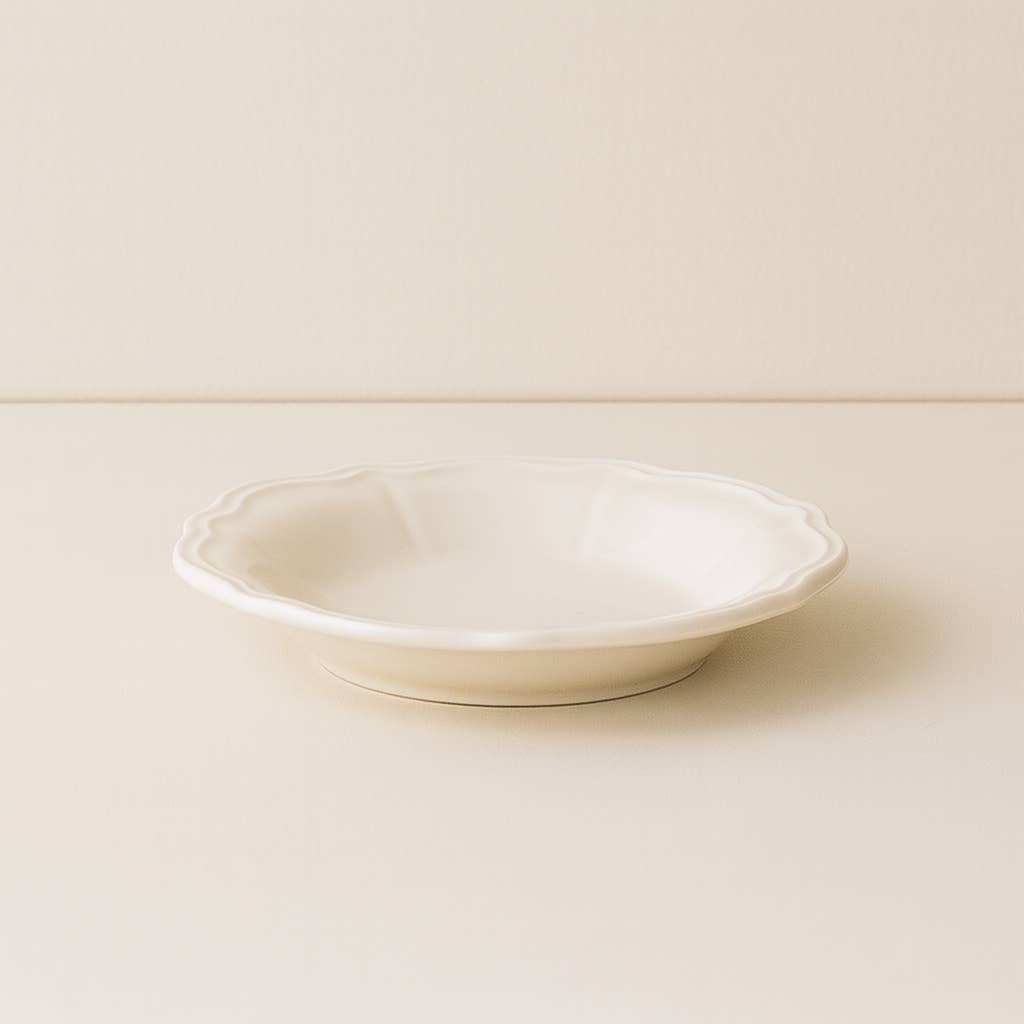 Assiette creuse Charlotte 22cm grès blanc - Madame Beaumont