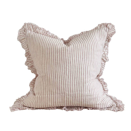 Housse de coussin en lin rose poudré | 45 × 45 cm