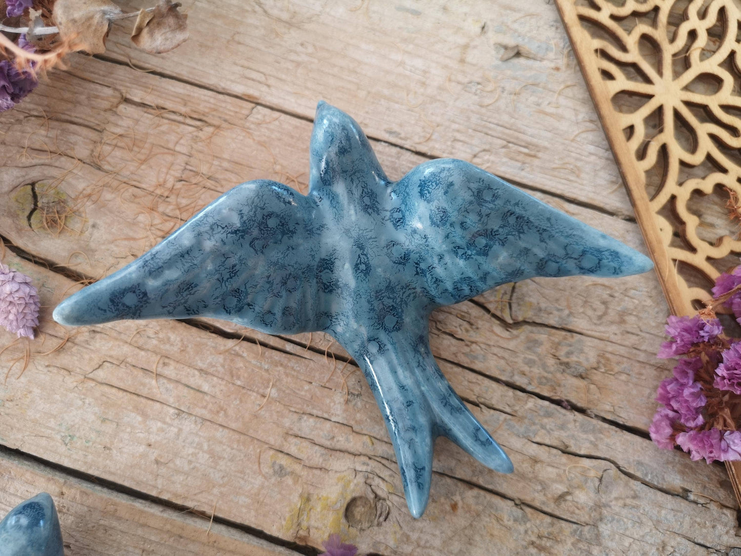 Lot de 3 hirondelles en céramique bleue Oriente portugaises