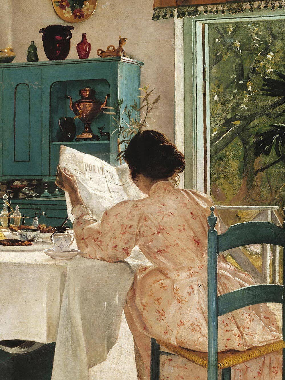 Portrait d'art vintage - Au petit déjeuner