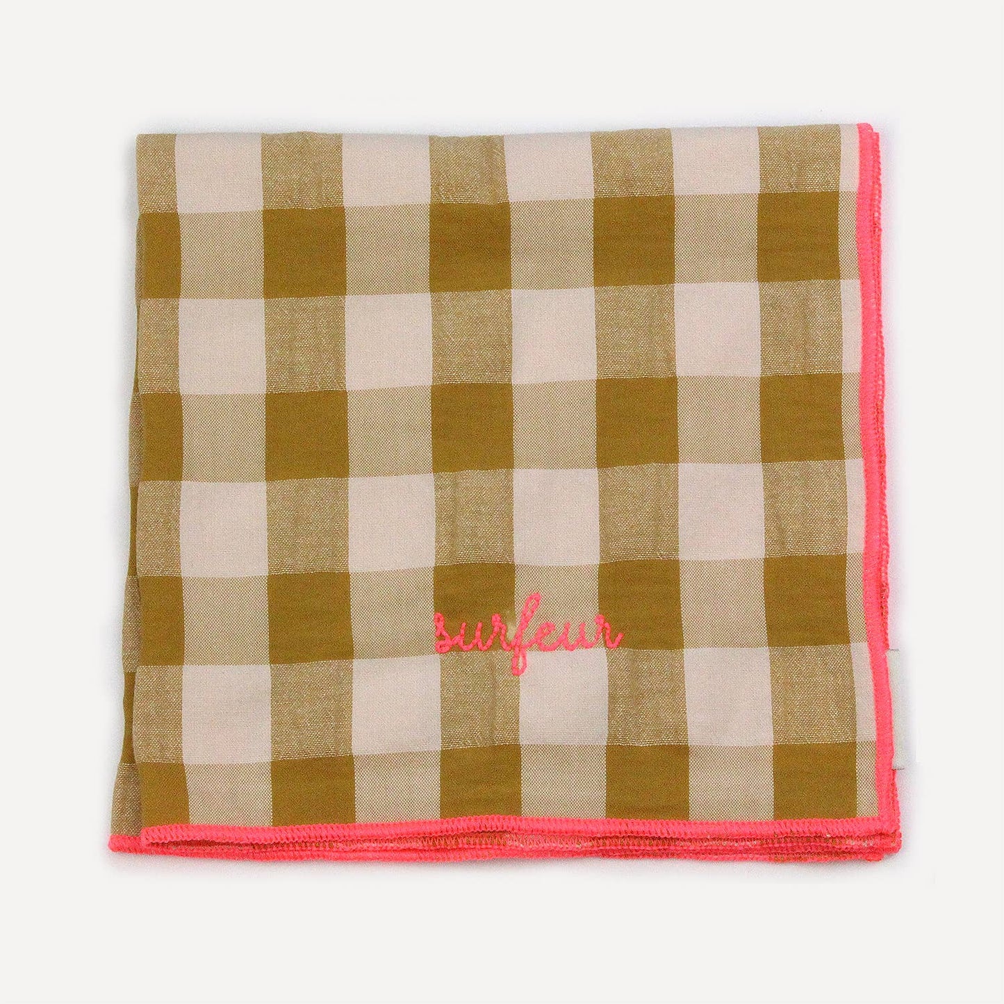 Serviettes de table brodées  à carreaux vichy - 37 modèles