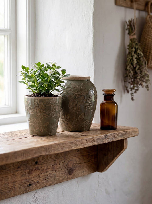 Vase en céramique vert grisé