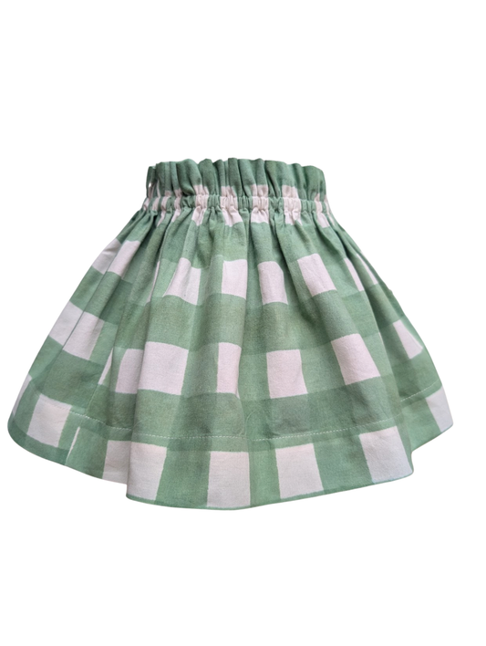 Abat-jour en tissu à carreaux verts