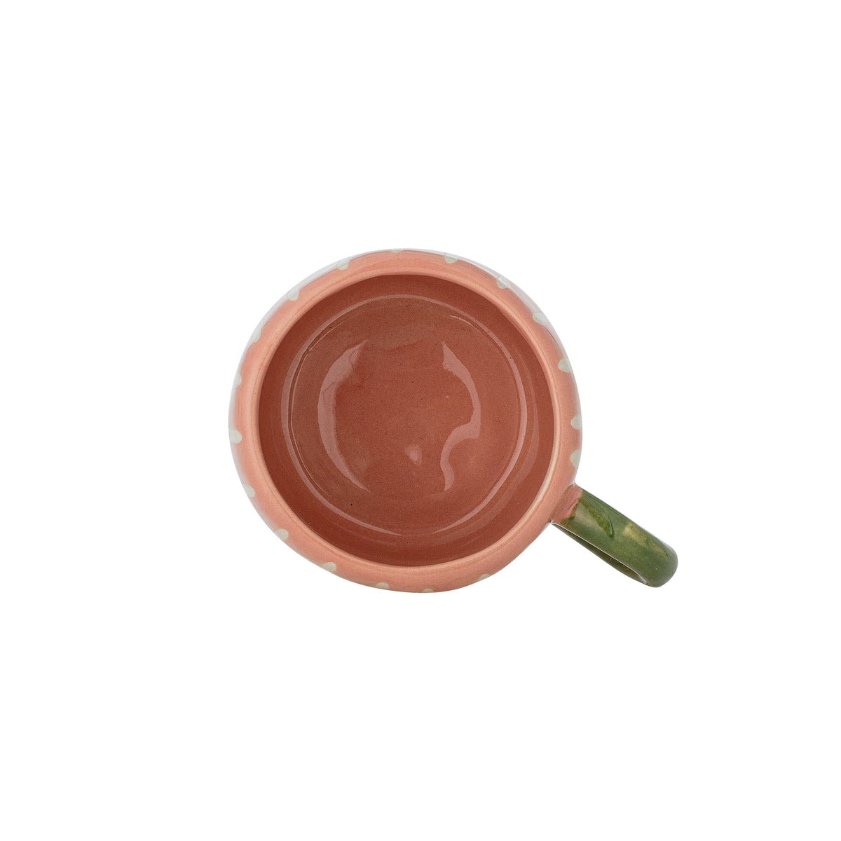 Tasse Nini en grès à rayures et anse verte – 100 ml