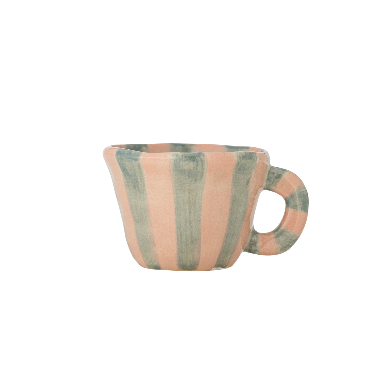 Petite tasse Nini en grès rose et vert – 110 ml