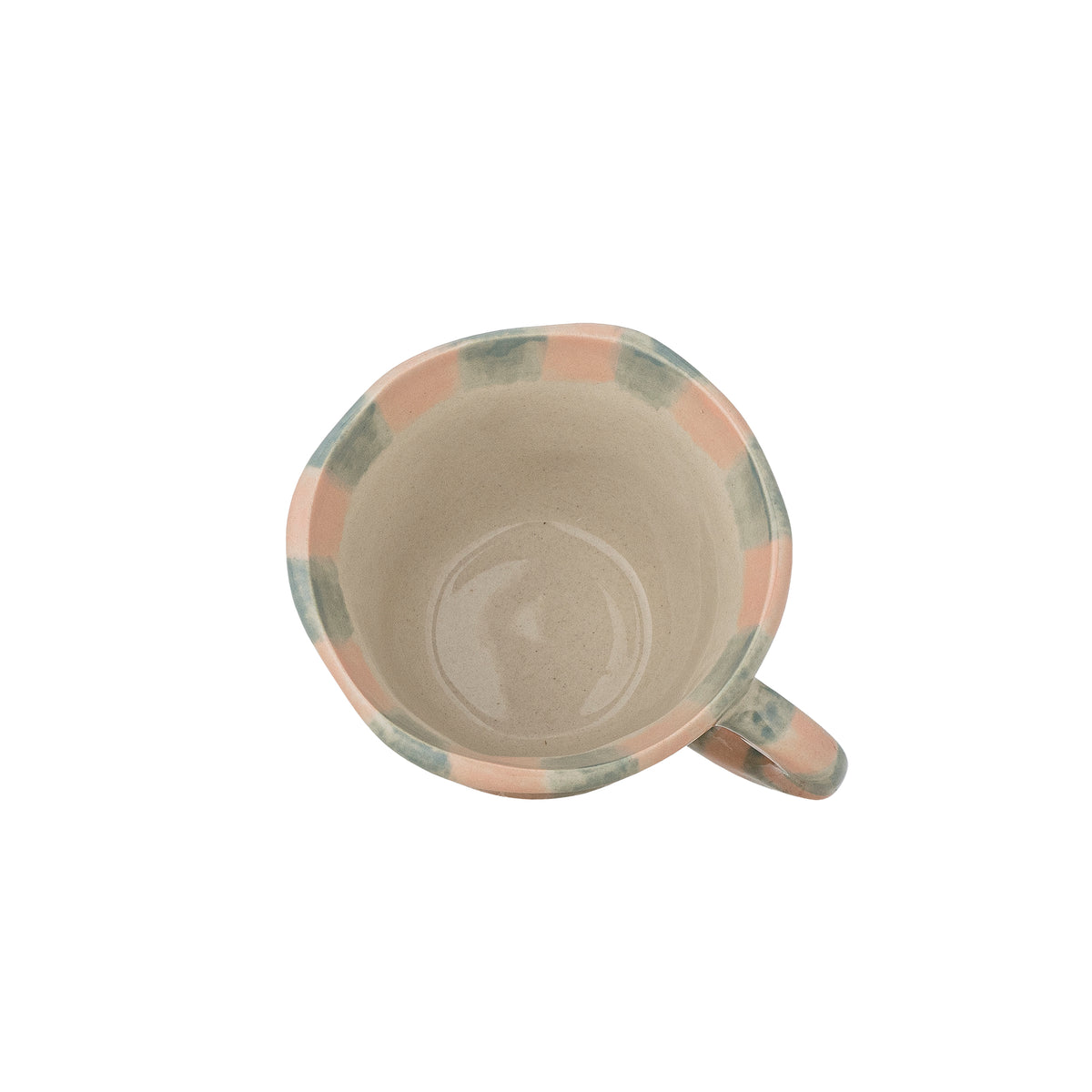 Petite tasse Nini en grès rose et vert – 110 ml