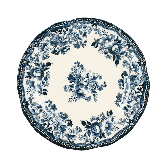 Assiette plate Faustine 26cm en porcelaine bleue