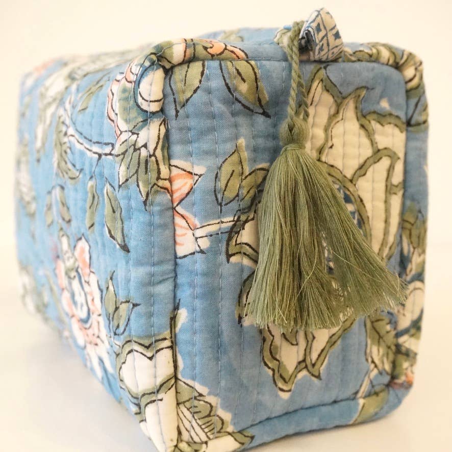 Trousse de toilette en coton block print - Madame Beaumont