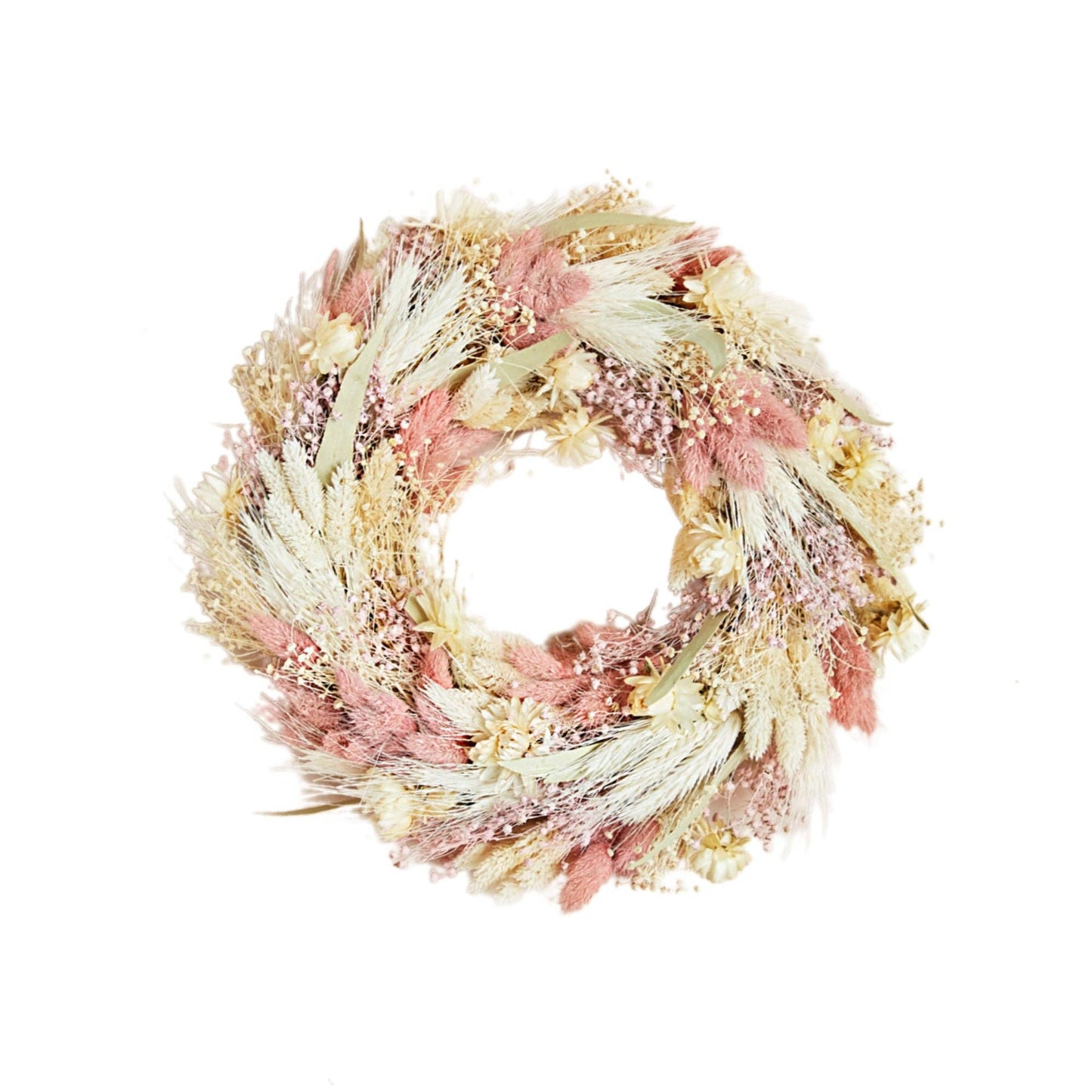 couronne de fleurs séchées artisanale diamètre 25 cm
