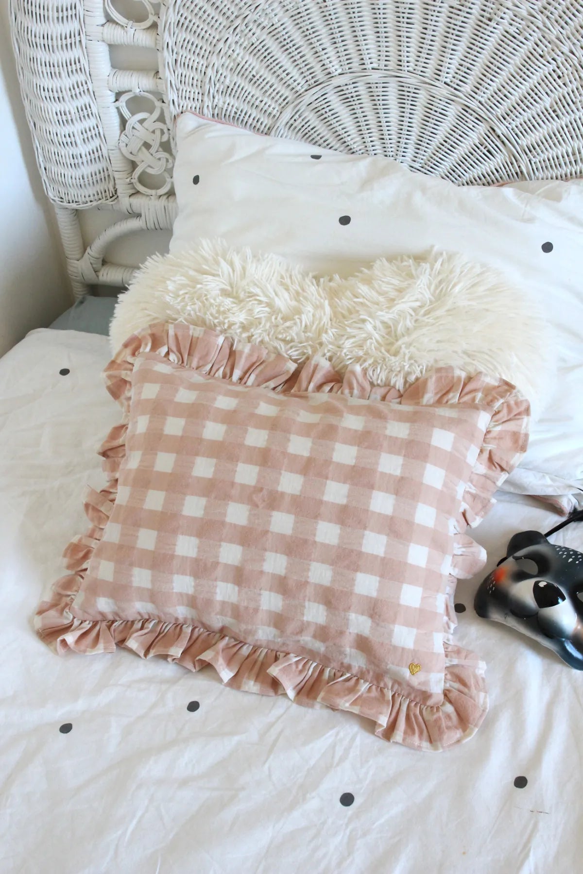 Coussin vichy cœur – 4 coloris