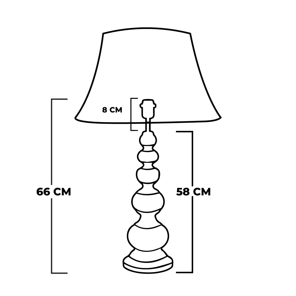 DESSIN AVEC LES DIMENSIONS DE LA LAMPE TUCANA BLANCHE