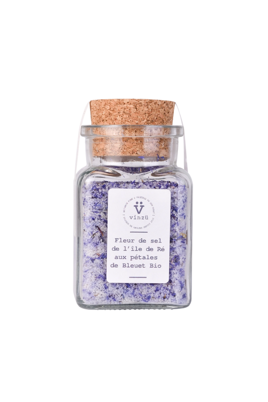 fleur de sel de l’île de Ré aux pétales de bleuet bio