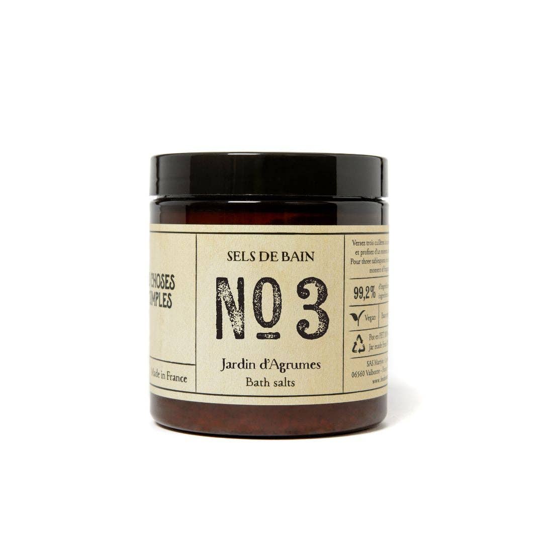 pot ambré de sels de bain Jardin d'Agrumes, parfum d'agrumes