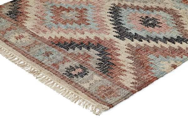 modele puebla, couleurs douces. Tapis kilim en juste 90x120