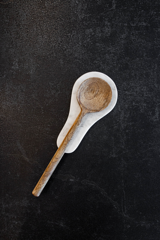 repose-cuillère en marbre forme arrondie pour ustensiles de cuisine