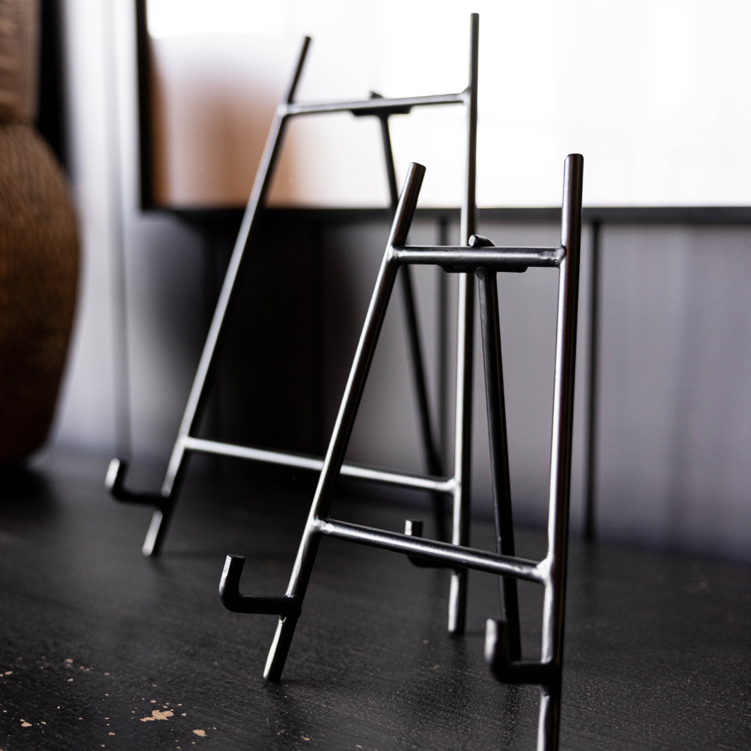 Chevalet en métal noir - Pour photo d'art, livre ou tableau