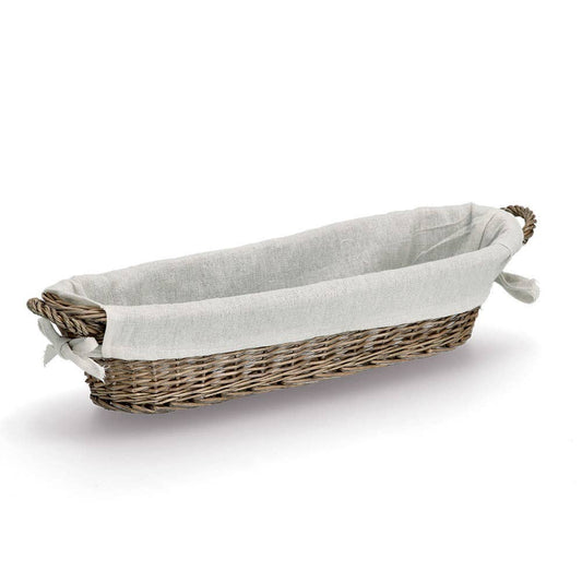 Panier à baguette avec sac, osier/toile