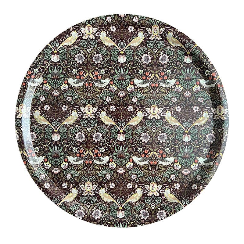 Plateau rond William Morris – Strawberry Thief – Ø 38 cm