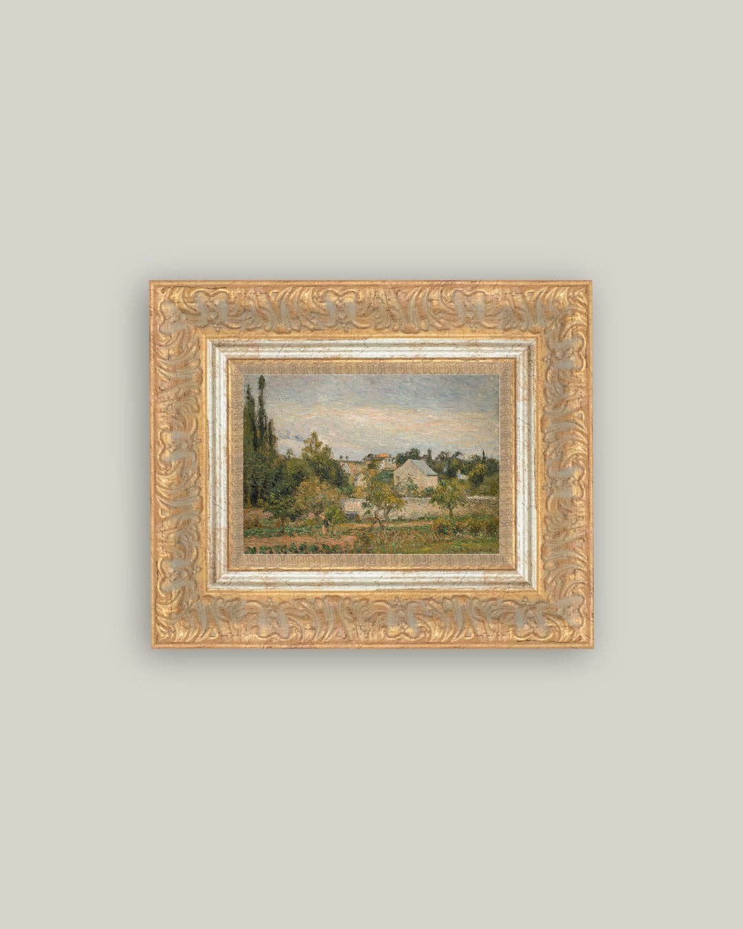 Affiche Camille Pissarro imprimée sur toile et encadrée dans un cadre orné doré