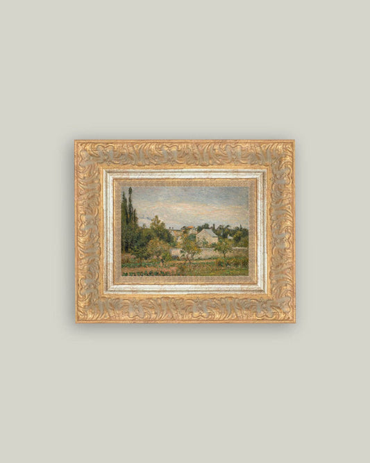 Affiche Camille Pissarro imprimée sur toile et encadrée dans un cadre orné doré