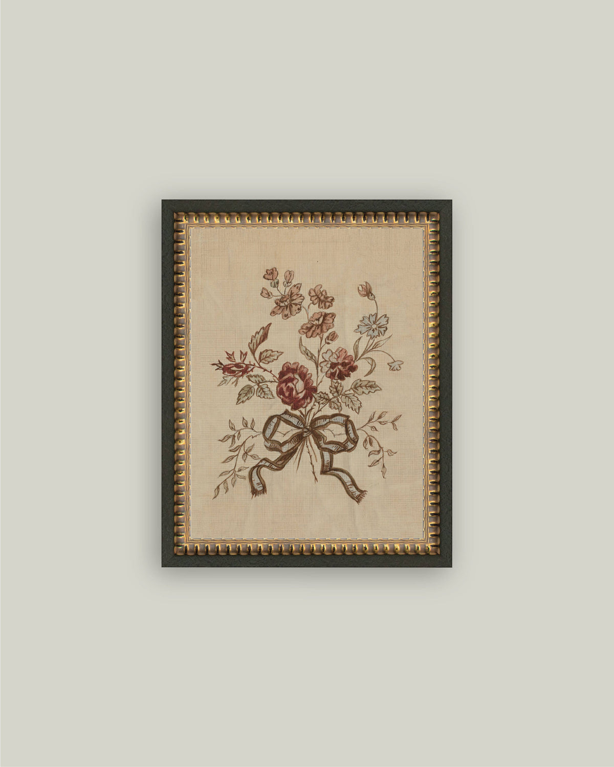 Affiche florale Tied in Bloom encadrée noir et doré