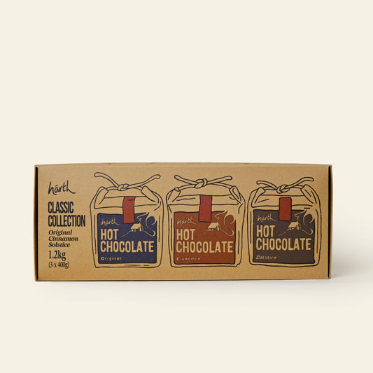 Coffret chocolat chaud suisse bio – Original, Cannelle & Solstice