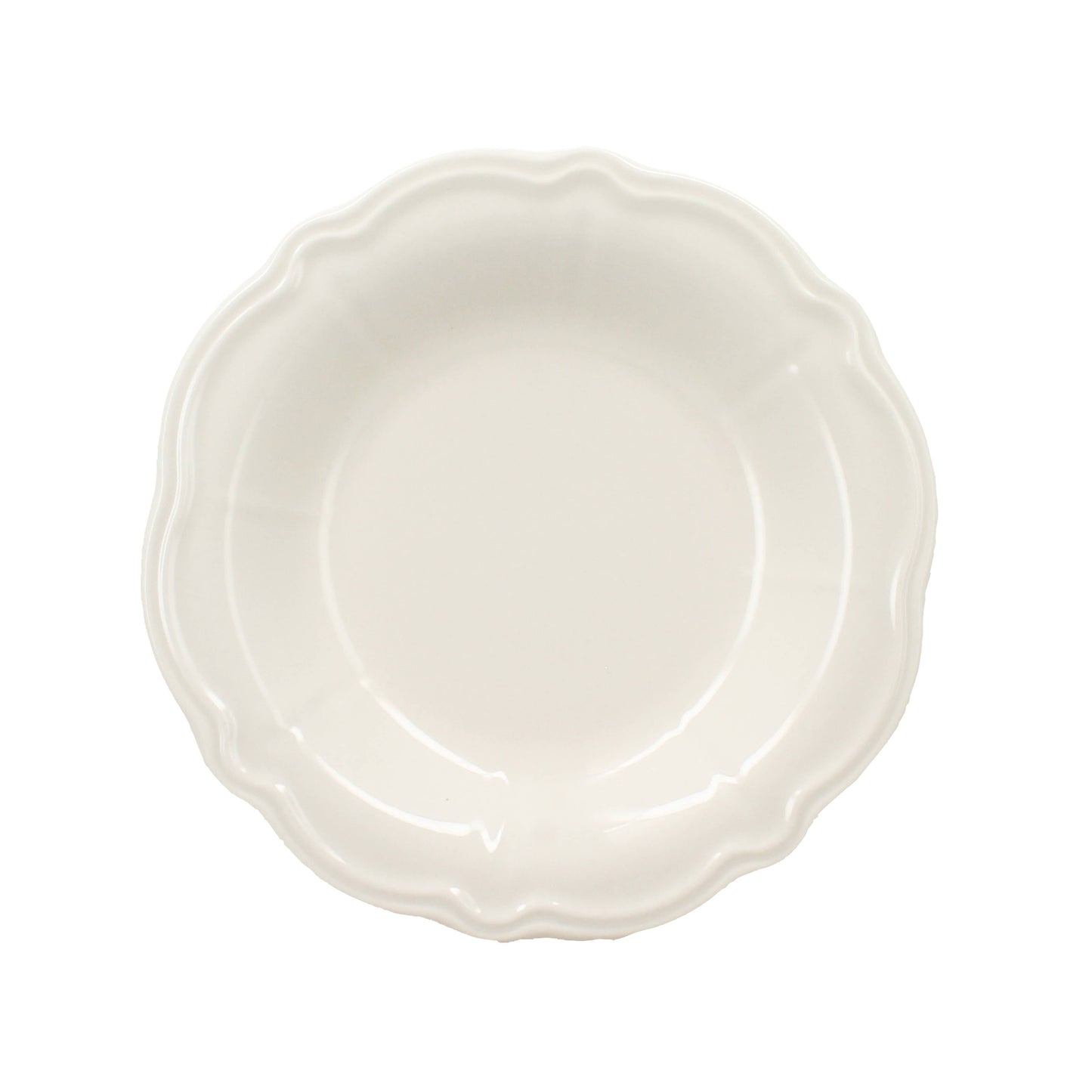 Assiette creuse Charlotte 22cm grès blanc - Madame Beaumont
